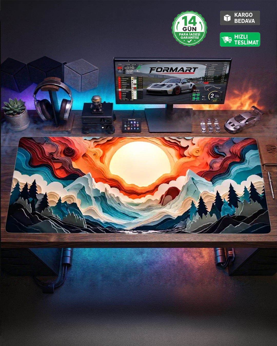 Aurora Rise Gaming oyuncu Mousepad - Formart