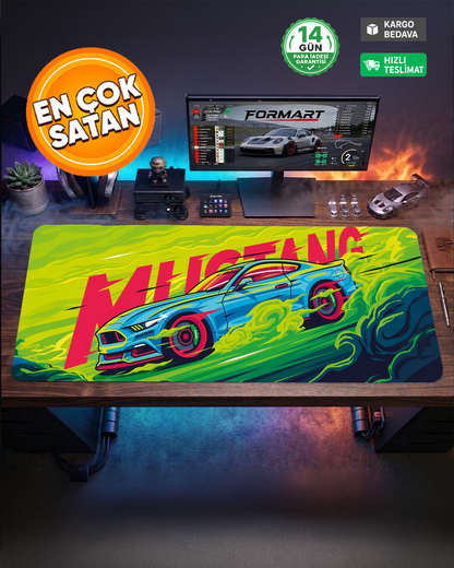 Mustang Neon Burnout Gaming Mousepad - Formart