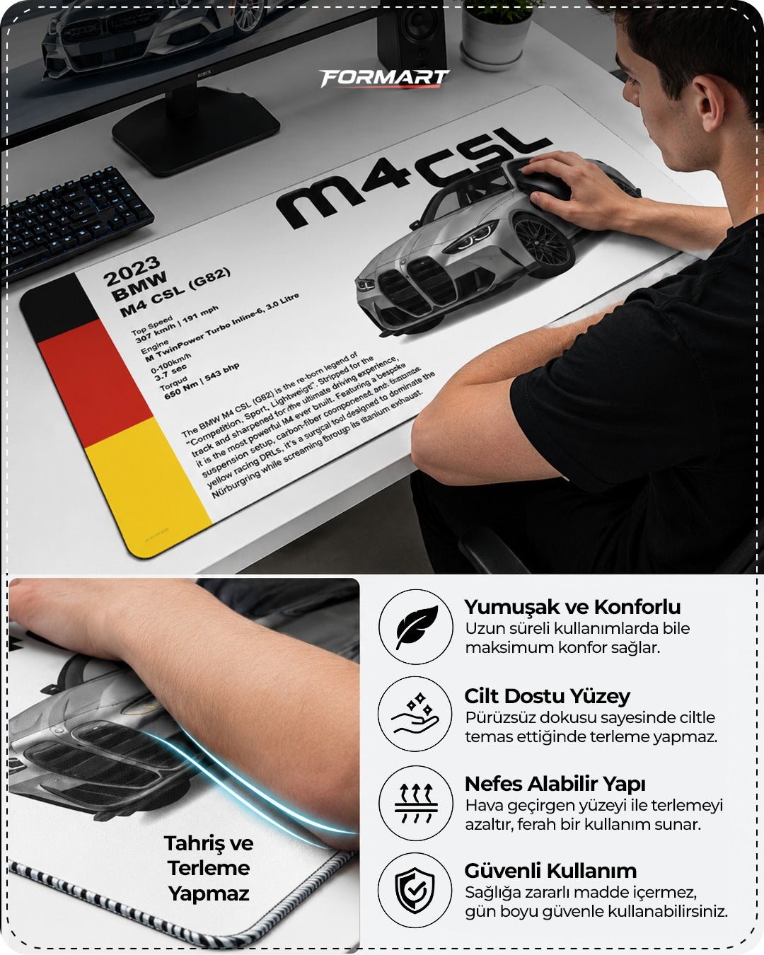 Neon Horizon Gaming oyuncu Mousepad - Formart